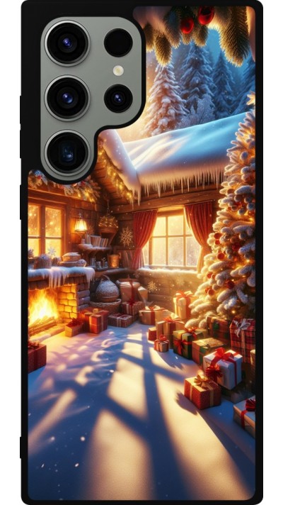Samsung Galaxy S23 Ultra Case Hülle - Silikon schwarz Weihnachten Chalet Feerie