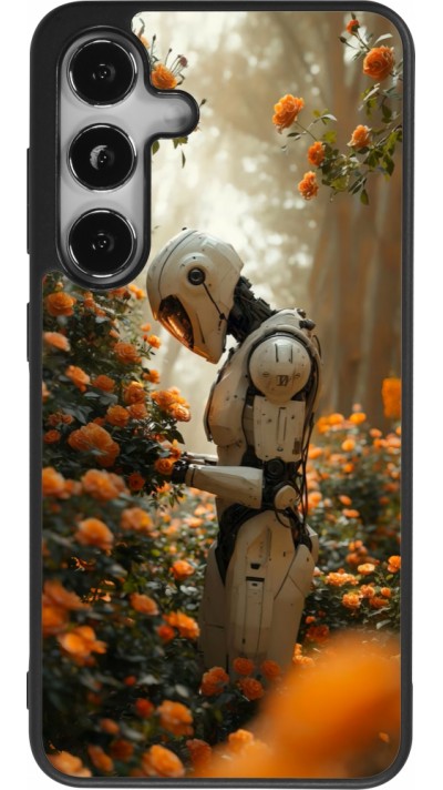 Coque Samsung Galaxy S24 - Silicone rigide noir Astronaut flowers 2025