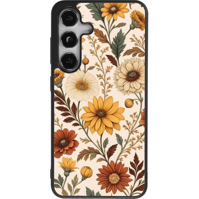 Samsung Galaxy S24 Case Hülle - Silikon schwarz Autumn 25 Flower pattern