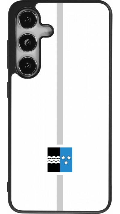 Coque Samsung Galaxy S24 - Silicone rigide noir Canton AG blanc
