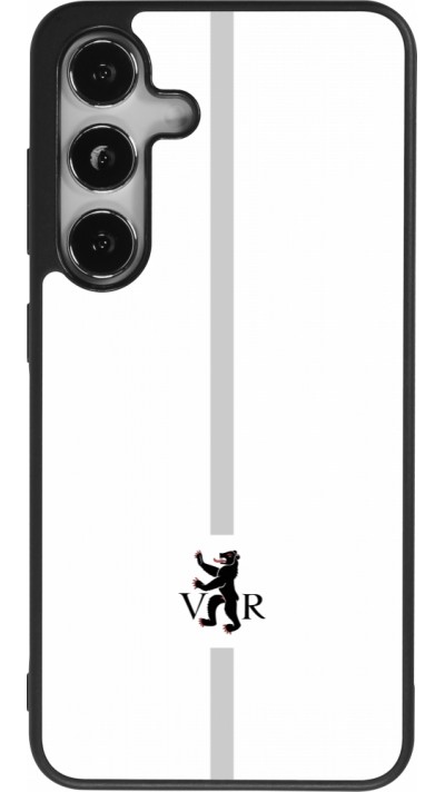 Coque Samsung Galaxy S24 - Silicone rigide noir Canton AR blanc