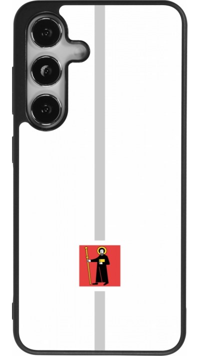 Coque Samsung Galaxy S24 - Silicone rigide noir Canton GL blanc