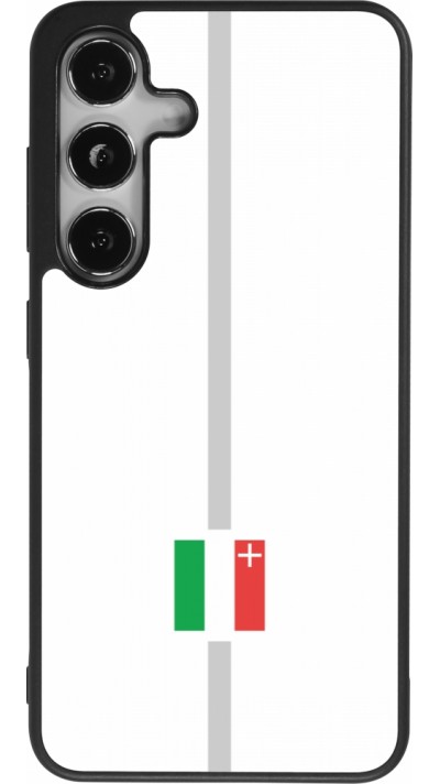 Coque Samsung Galaxy S24 - Silicone rigide noir Canton NE blanc