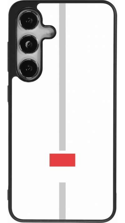 Coque Samsung Galaxy S24 - Silicone rigide noir Canton SO blanc