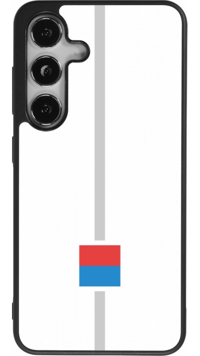 Coque Samsung Galaxy S24 - Silicone rigide noir Canton TI blanc