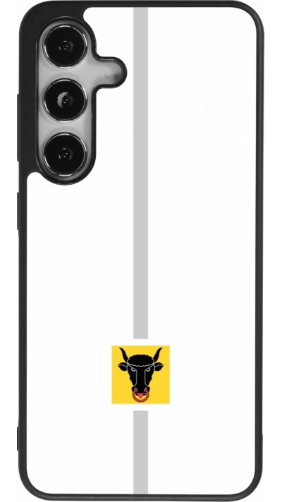 Coque Samsung Galaxy S24 - Silicone rigide noir Canton UR blanc