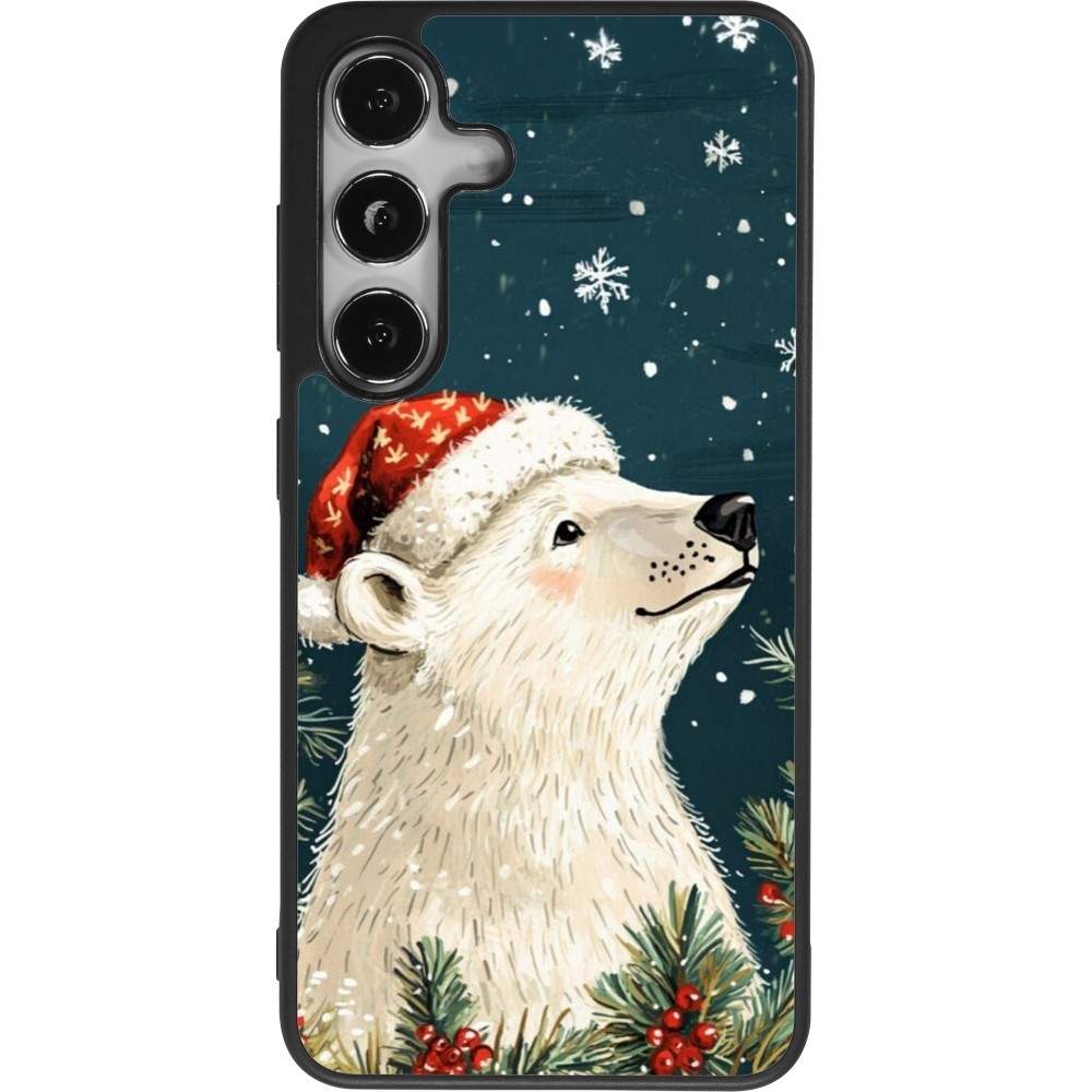 Samsung Galaxy S24 Case Hülle - Silikon schwarz Christmas 25 Bear