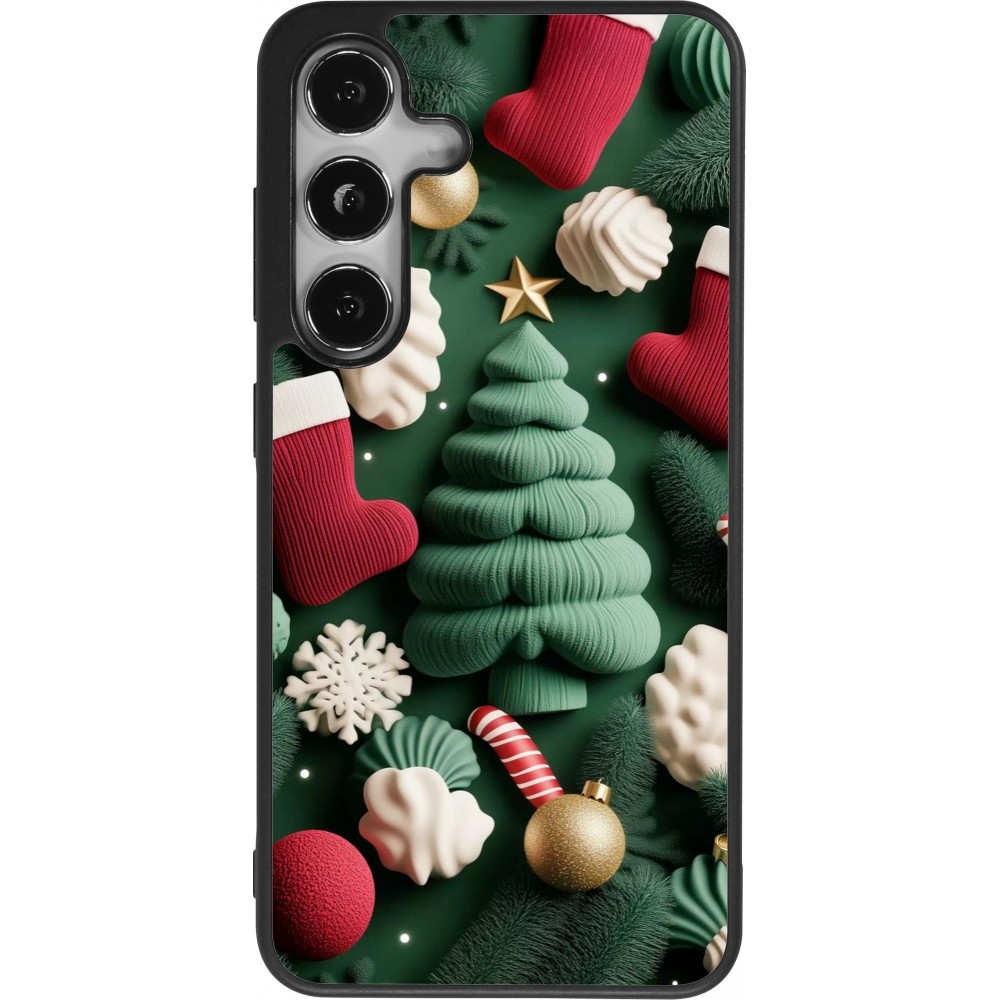 Samsung Galaxy S24 Case Hülle - Silikon schwarz Christmas 25 Christmas textiles