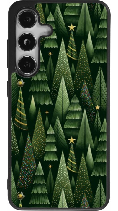Samsung Galaxy S24 Case Hülle - Silikon schwarz Christmas 25 Pattern Xmas Tree