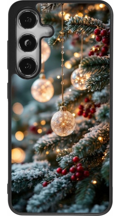 Samsung Galaxy S24 Case Hülle - Silikon schwarz Christmas 25 Xmas Decorated Tree