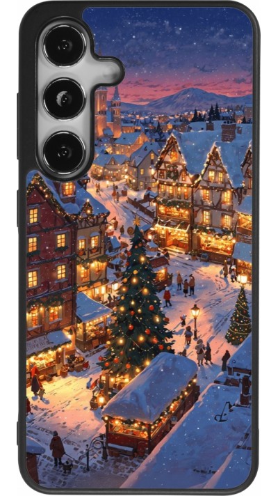 Samsung Galaxy S24 Case Hülle - Silikon schwarz Christmas 25 Xmas Village