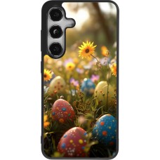 Samsung Galaxy S24 Case Hülle - Silikon schwarz Easter 2026 Decorated eggs