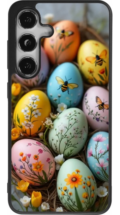 Samsung Galaxy S24 Case Hülle - Silikon schwarz Easter 2026 Eggs with bees