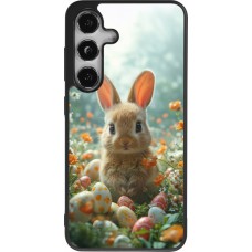 Samsung Galaxy S24 Case Hülle - Silikon schwarz Easter 2026 Rabbit in the garden