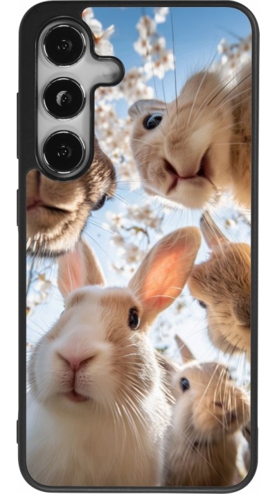 Samsung Galaxy S24 Case Hülle - Silikon schwarz Easter 2026 Rabbits