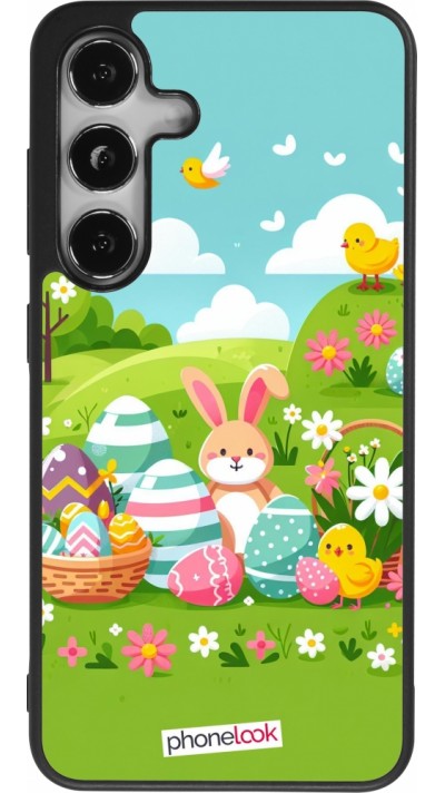 Samsung Galaxy S24 Case Hülle - Silikon schwarz Ostern 2025 Gruen