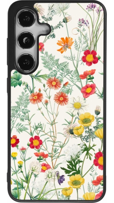 Coque Samsung Galaxy S24 - Silicone rigide noir Flora Botanical Wildlife