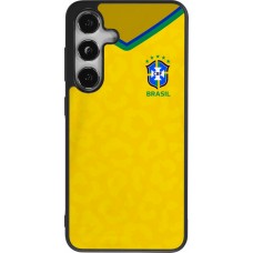 Coque Samsung Galaxy S24 - Silicone rigide noir Maillot de football Brésil 2022 personnalisable