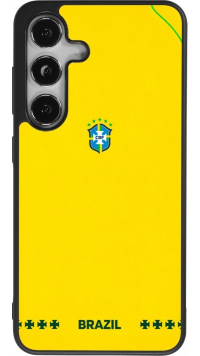 Samsung Galaxy S24 Case Hülle - Silikon schwarz Brasilien 2026 personalisierbares Fussballtrikot