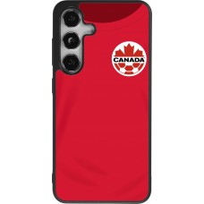 Coque Samsung Galaxy S24 - Silicone rigide noir Maillot de football Canada 2022 personnalisable