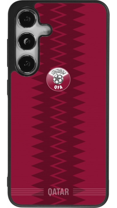 Samsung Galaxy S24 Case Hülle - Silikon schwarz Qatar 2026 personalisierbares Fussballtrikot
