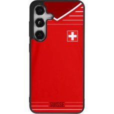 Coque Samsung Galaxy S24 - Silicone rigide noir Football shirt Switzerland 2022