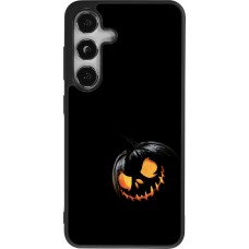 Coque Samsung Galaxy S24 - Silicone rigide noir Halloween 2023 discreet pumpkin
