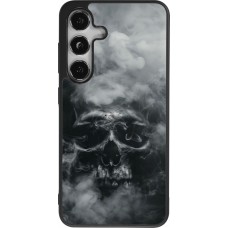 Coque Samsung Galaxy S24 - Silicone rigide noir Halloween 2024 smoky skull