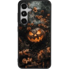Coque Samsung Galaxy S24 - Silicone rigide noir Halloween 2025 Pumpkin with flowers