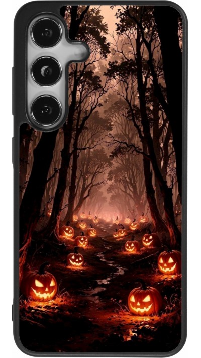 Samsung Galaxy S24 Case Hülle - Silikon schwarz Halloween 2025 Road of Terrifying Pumpkins