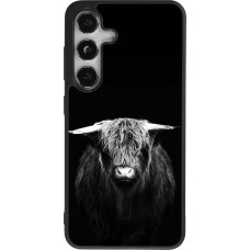 Coque Samsung Galaxy S24 - Silicone rigide noir Highland calf black