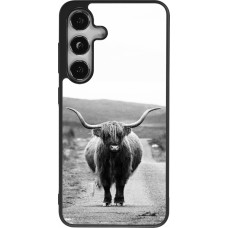 Coque Samsung Galaxy S24 - Silicone rigide noir Highland cattle