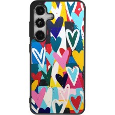 Coque Samsung Galaxy S24 - Silicone rigide noir Joyful Hearts