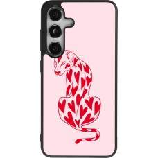 Samsung Galaxy S24 Case Hülle - Silikon schwarz Leopard with hearts 2026