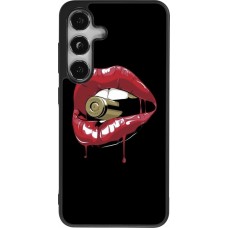 Coque Samsung Galaxy S24 - Silicone rigide noir Lips bullet