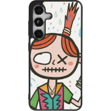 Coque Samsung Galaxy S24 - Silicone rigide noir Little Girl Sketch
