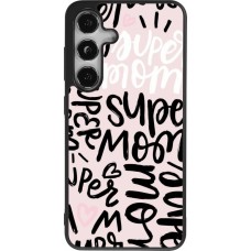 Coque Samsung Galaxy S24 - Silicone rigide noir Mom 2024 Super mom