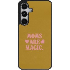 Coque Samsung Galaxy S24 - Silicone rigide noir Mom 2026 Are Magic