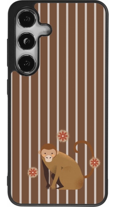 Coque Samsung Galaxy S24 - Silicone rigide noir Monkey with stripes