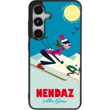 Coque Samsung Galaxy S24 - Silicone rigide noir Nendaz Ski Downhill