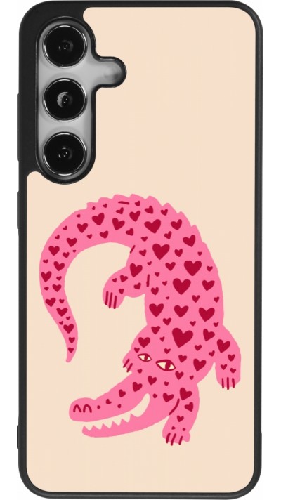 Samsung Galaxy S24 Case Hülle - Silikon schwarz Pink crocodile 2026