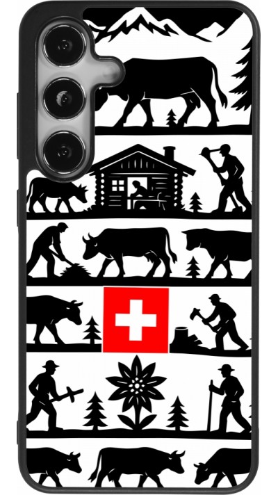 Coque Samsung Galaxy S24 - Silicone rigide noir Poya Suisse 1