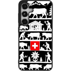 Coque Samsung Galaxy S24 - Silicone rigide noir Poya Suisse 1 noir