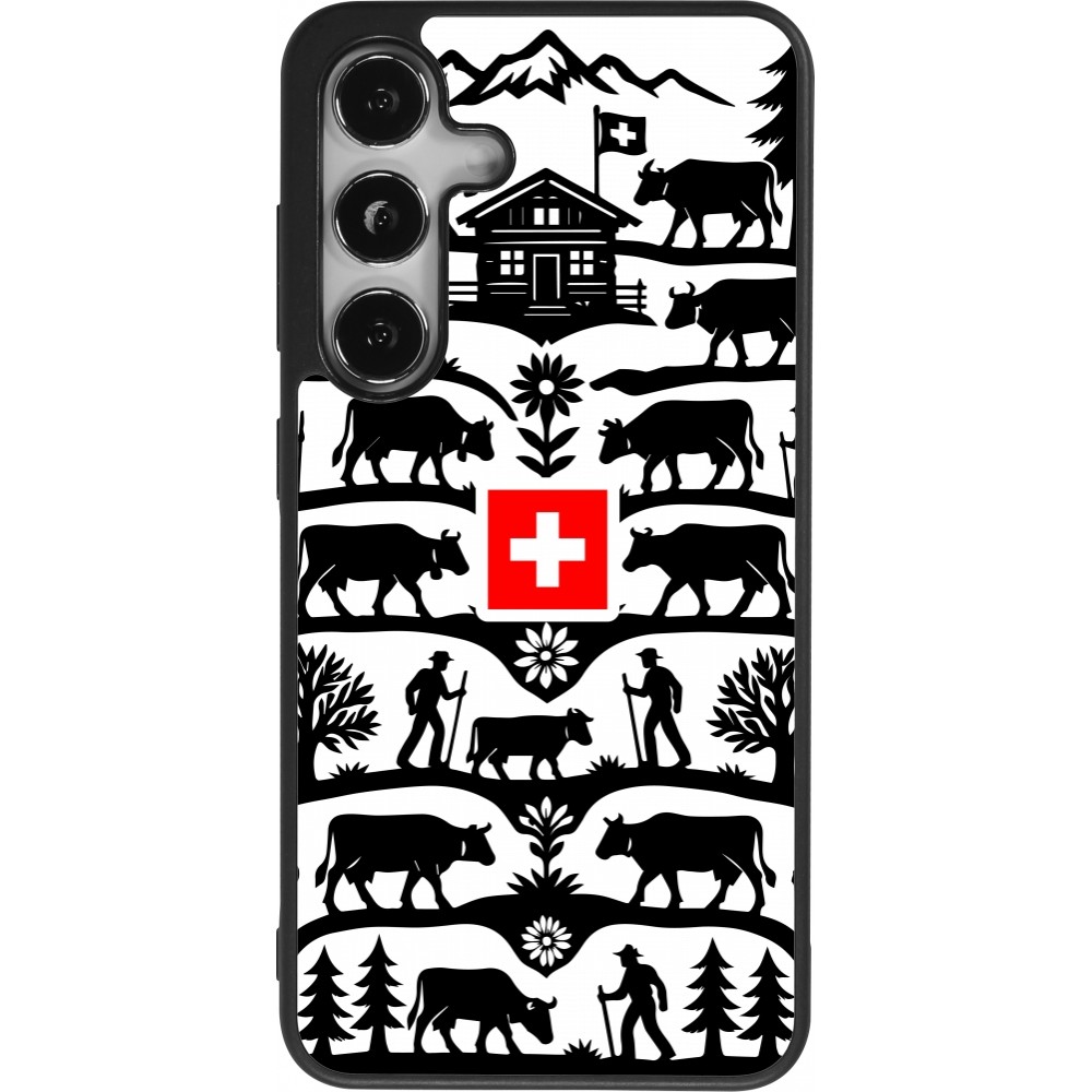 Coque Samsung Galaxy S24 - Silicone rigide noir Poya Suisse 3