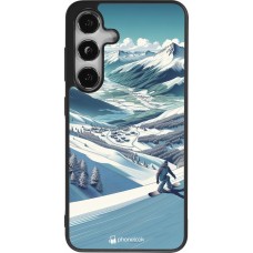 Samsung Galaxy S24 Case Hülle - Silikon schwarz Snowboarder Berg