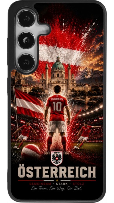 Samsung Galaxy S24 Case Hülle - Silikon schwarz Fussball Österreich splash 2026