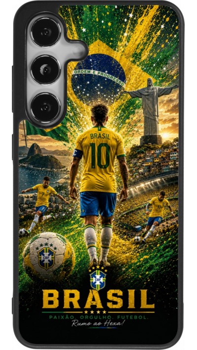 Samsung Galaxy S24 Case Hülle - Silikon schwarz Fussball Brasilien splash 2026