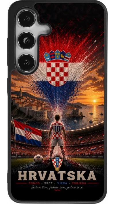 Samsung Galaxy S24 Case Hülle - Silikon schwarz Fussball Kroatien splash 2026