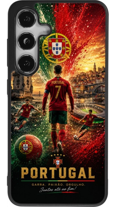 Samsung Galaxy S24 Case Hülle - Silikon schwarz Fussball Portugal splash 2026
