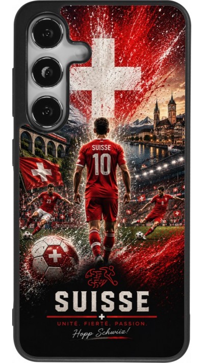 Samsung Galaxy S24 Case Hülle - Silikon schwarz Fussball Suisse splash 2026